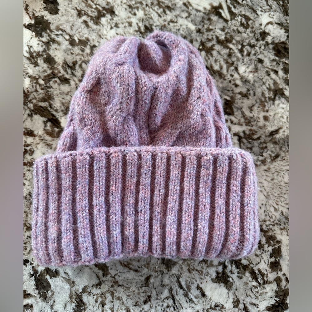 Free People Purple Knit Beanie